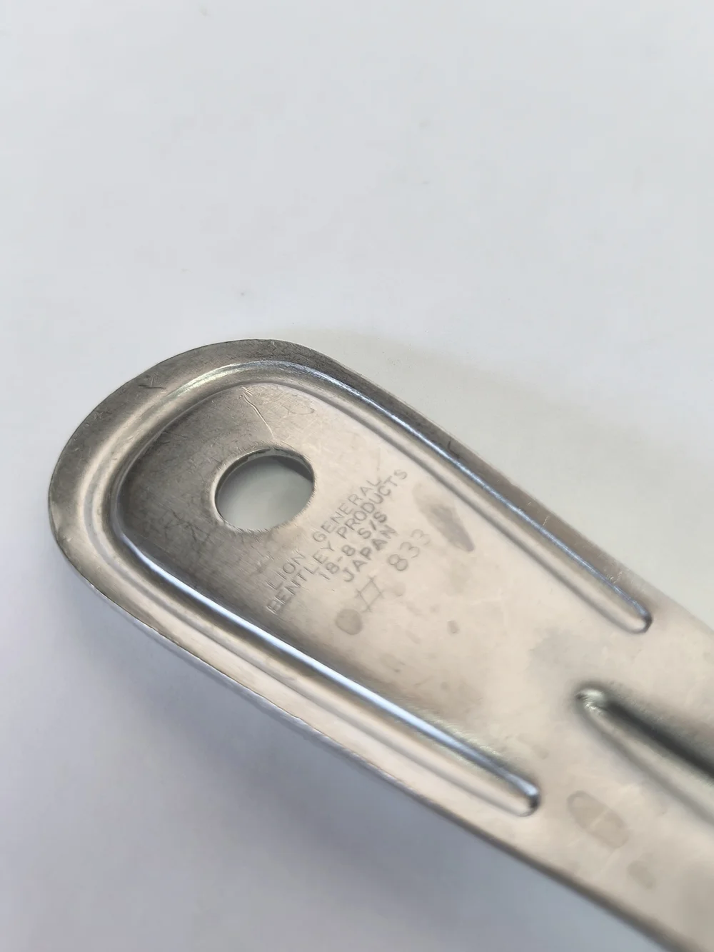VINTAGE Bentley Products Stainless Slotted Round Hole Serving Spoon 13